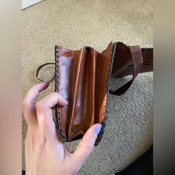 Vintage Leather Shoulder Purse from Mexico - Picture 13 of 15